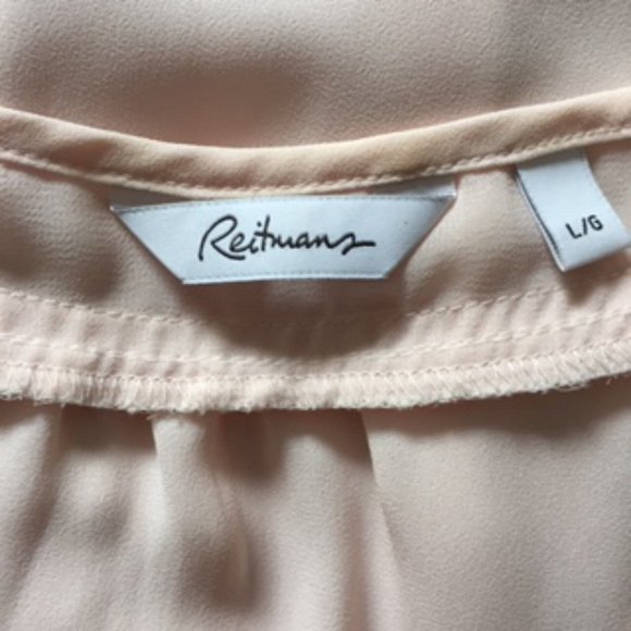 REITMANS BLOUSE.  SIZE L.  COLOR PEACH. - Picture 3 of 3
